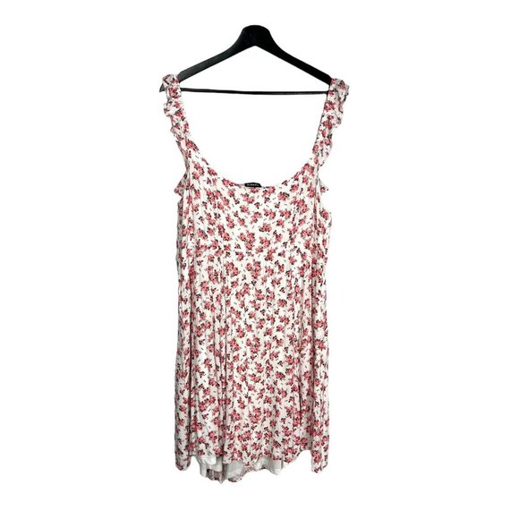 torrid Dresses & Skirts - Torrid White Pink Floral Print Gauzy Sleeveless Sheath Dress 18